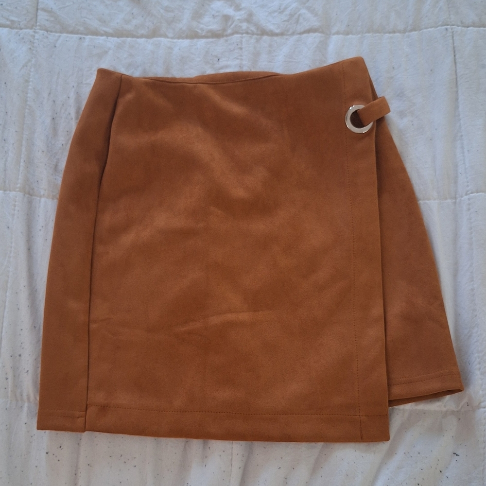 faux suede mini skirt